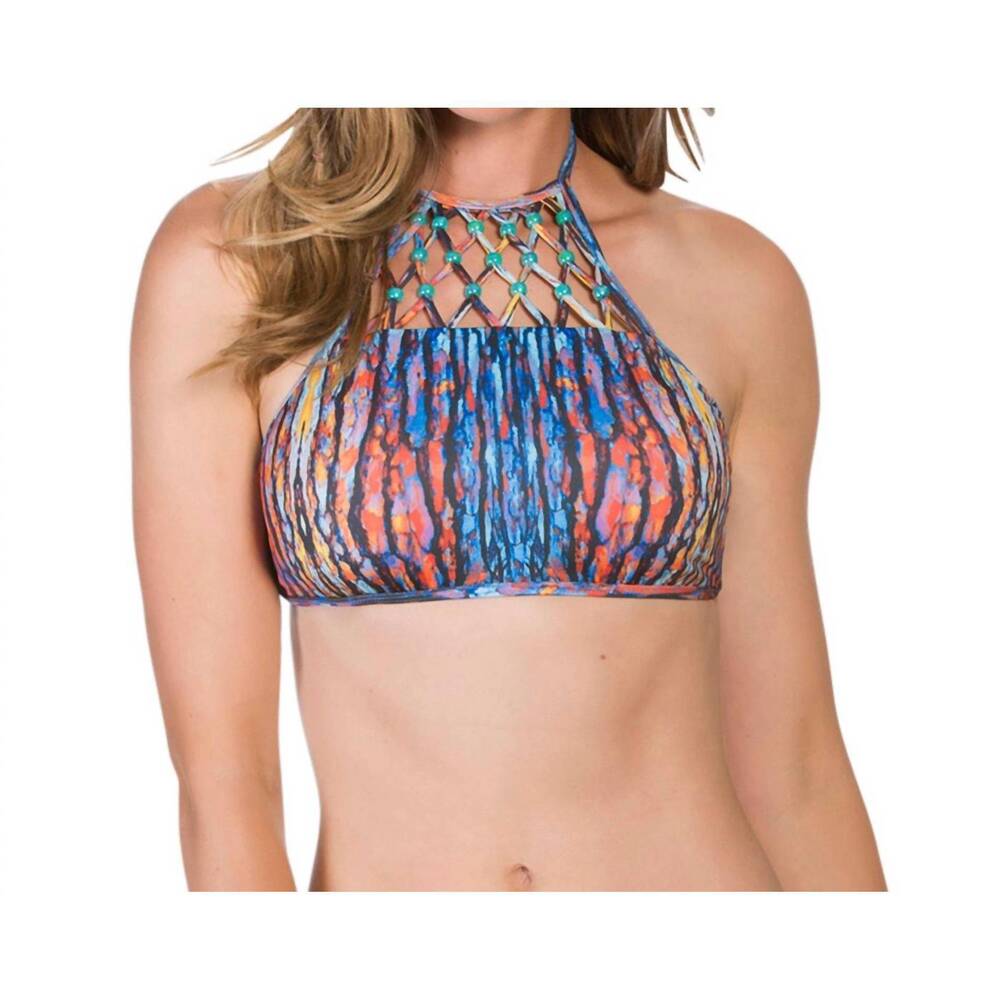 NEW ECO PEACE high neck bikini top in indio